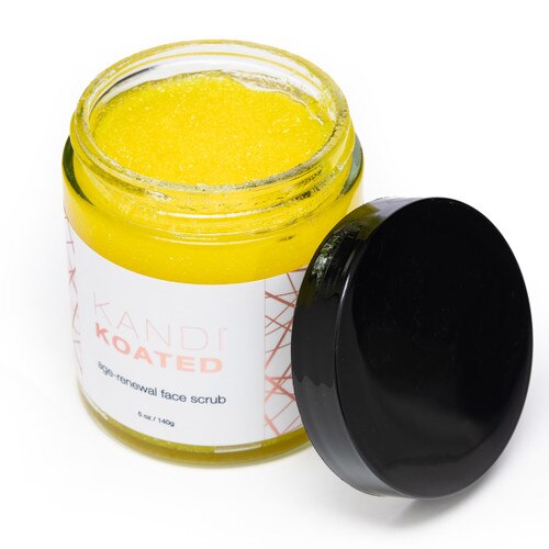 A yellow granulated face scrub for exfoliating and revitalizing the face