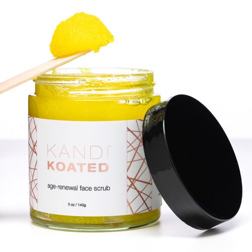 Kandi Koated Age Renewal Face Scrub featuring natural ingredients to nourish the skin
