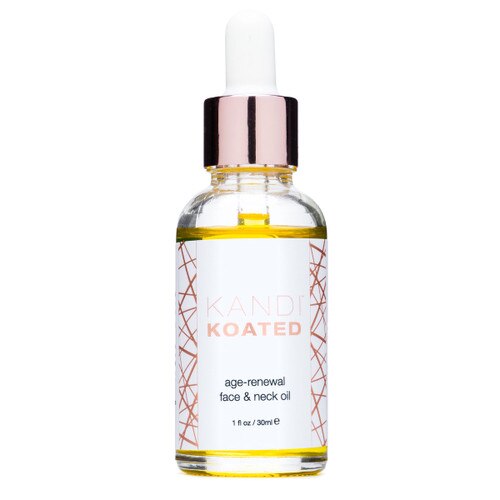 Kandi Koated Skin Care Face and Neck Oil in a 1 fluid ounce glass bottle with dropper
