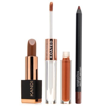 An image of Kandi Koated Cosmetic items in the Autumn Inspiration Giftset, in shades of autumnal brown