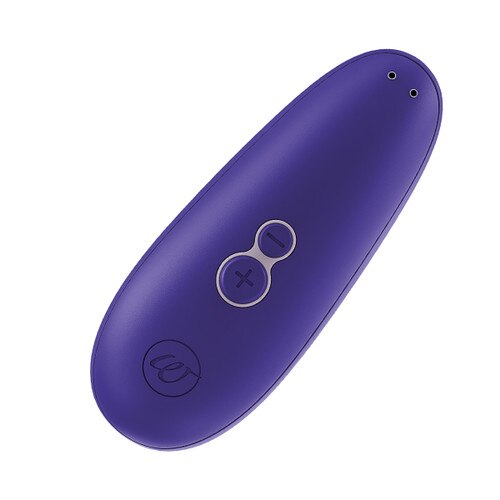 A back view of the Womanizer Starlet 3 displaying the charging connector and controls