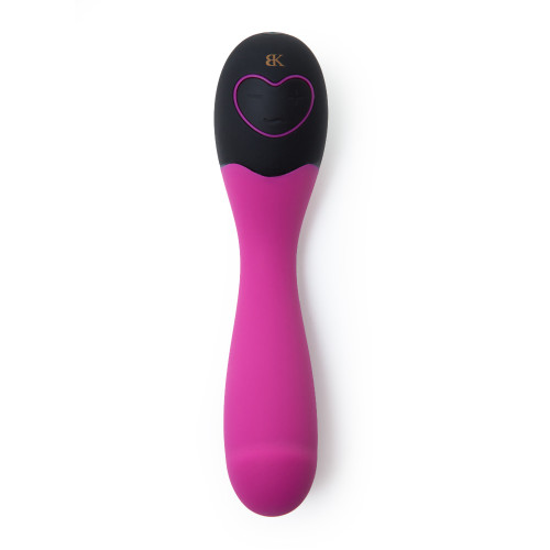 An overhead front-facing view of the BK Cuddle massager, displaying the controls on the handle.