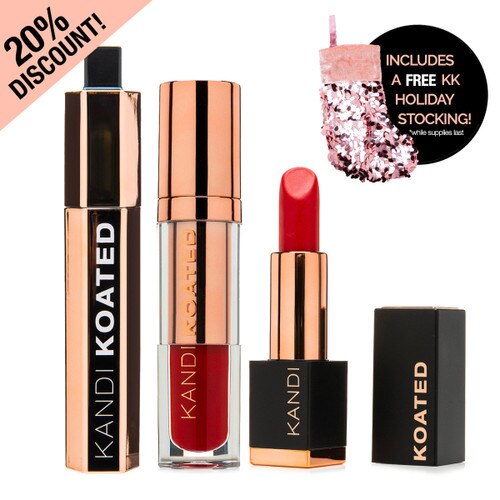 An image of the kandi koated cosmetics products in the Fall in True Love giftset