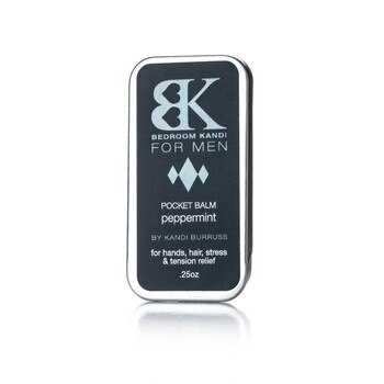 An image of a small upright tin of BK for Men's peppermint flavored balm for hands, hair, lips, and tension relief.