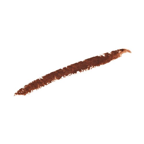 A swatch of rich brown matte lipstick on a white background