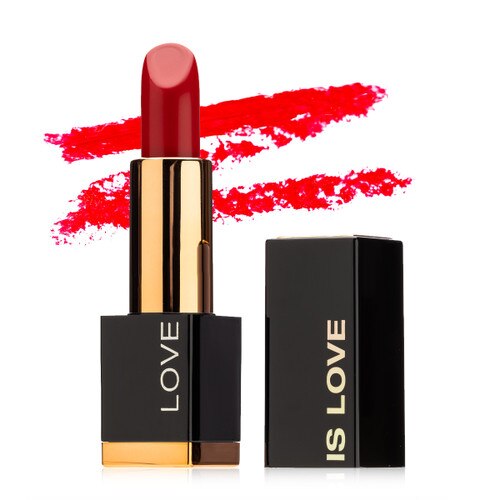 "Can't Think Straight" a rich red lipstick in a tube reading 'love is love'