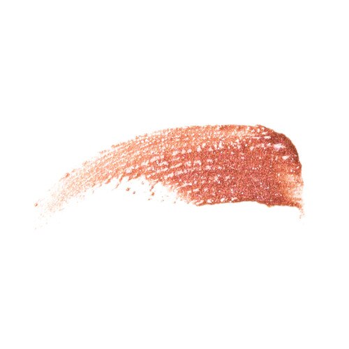 A shimmering, high-shine swatch of rich color on a white background. “Alluring” is a shimmering warm rose gold.