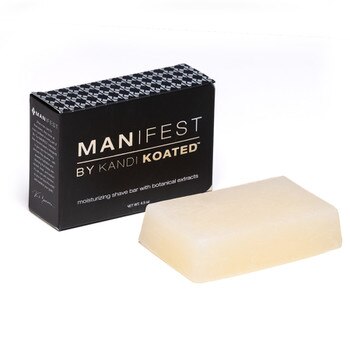 Box and bar of Manifest Shave Bar Soap by Kandi Koated for Men