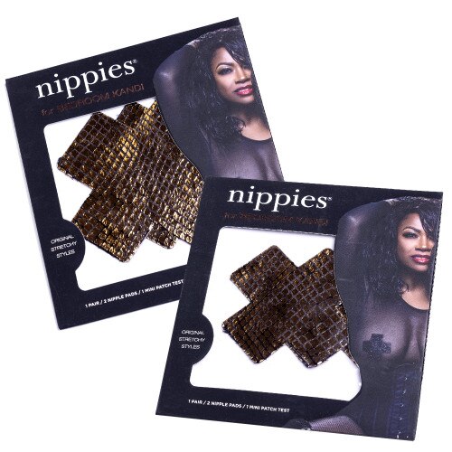 An image of the packaging for both the S/M and M/L The Gold Standard Nippies