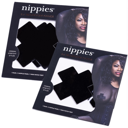 An image of the packaging for both the S/M and M/L Welcome to the Dungeon Nippies
