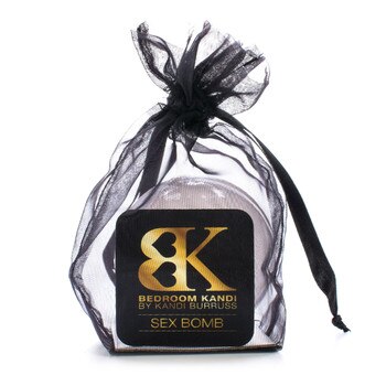 An image of our SEX BOMB sensual bath bomb in a black organza bag.