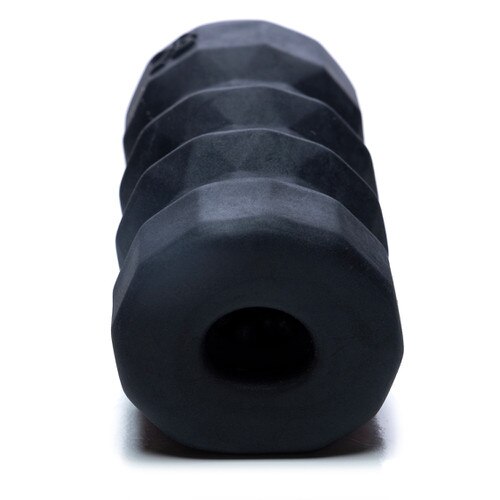 A partially-overhead view of the black flexible body-safe Bedroom Kandi Sidekick masturbation sleeve