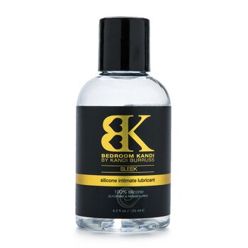 An image of Bedroom Kandi's Sleek silicone-lubricant in a clear bottle with a black cap.