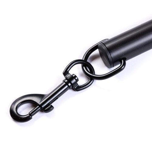 A close up of the metal clip on the end of the SPREAD DESIRE adjustable spreader bar. Can be attached easily to restraints such as BONDS OF DESIRE.