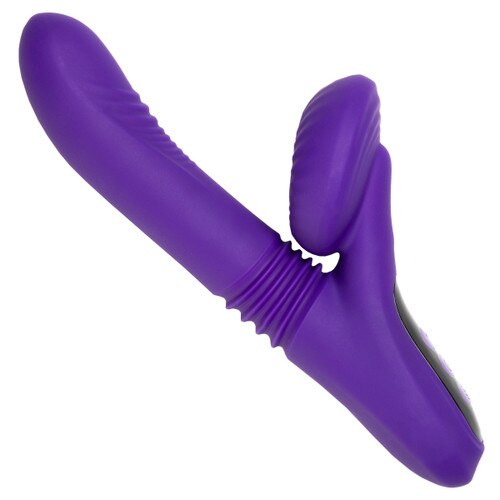 Side view of dual-stim rabbit-style vibrator UFO by Bedroom Kandi